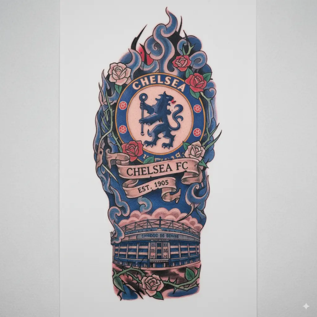 Chealsea leg design Chelsea FC Tattoo - Image 1