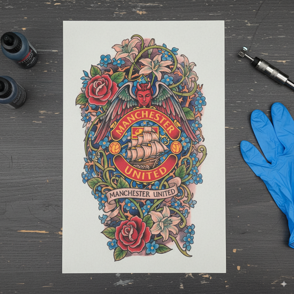 Manchester United hand design Manchester United Tattoo - Image 1